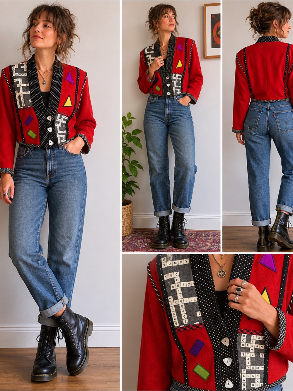 Vintage Lynn Murray  Wool Art to Wear Cropped Jacket